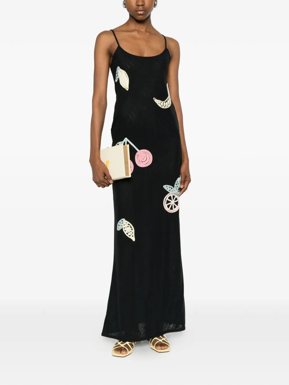 Leslie Amon Fruit Punchmaxi onderjurk Zwart