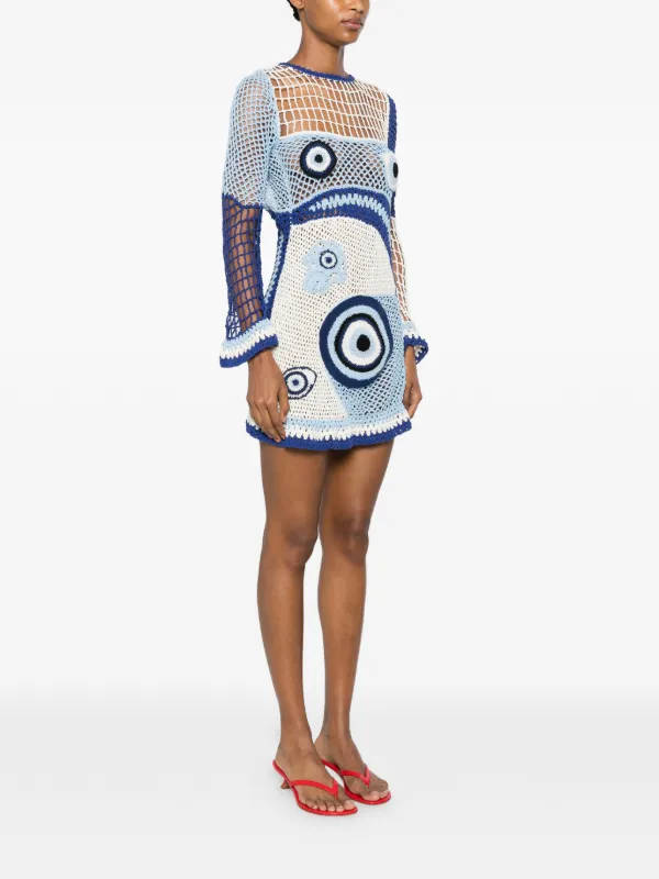 dresses for blue eyes Light Blue Embroidered Eyelet Maxi Dress - All Dresses main image 1