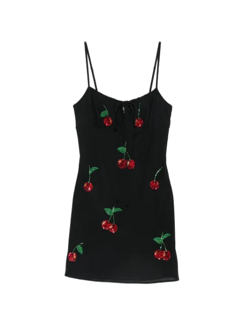 Leslie Amon sequin-embellished cherry-motif mini dress