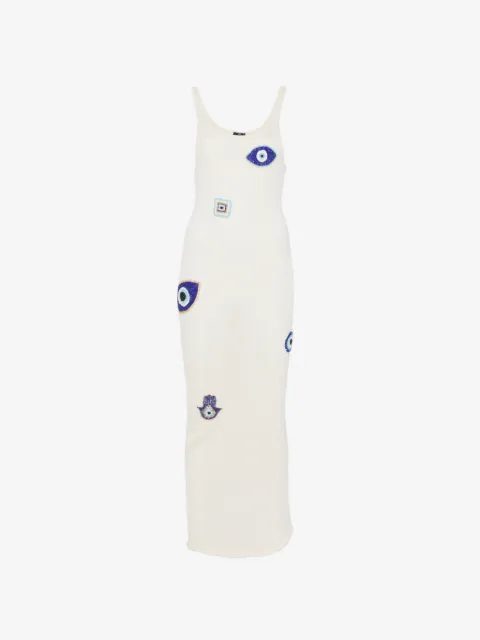 Leslie Amon bead-embellished knit midi dress