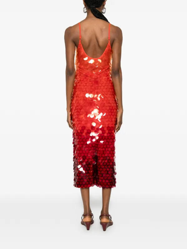 leslie amon beaded dress Paloma sequin-embellishmentt Midi | Orange Fit Model Info Height casual luxury dress Hauture Fashionable Sexy Deep Color:M-Dusk