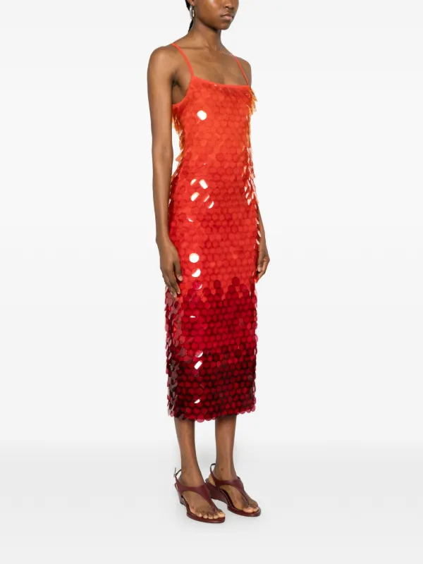 leslie amon orange dress Leslie Amon Sunset Flow Sunrise Embellished Maxi Dress