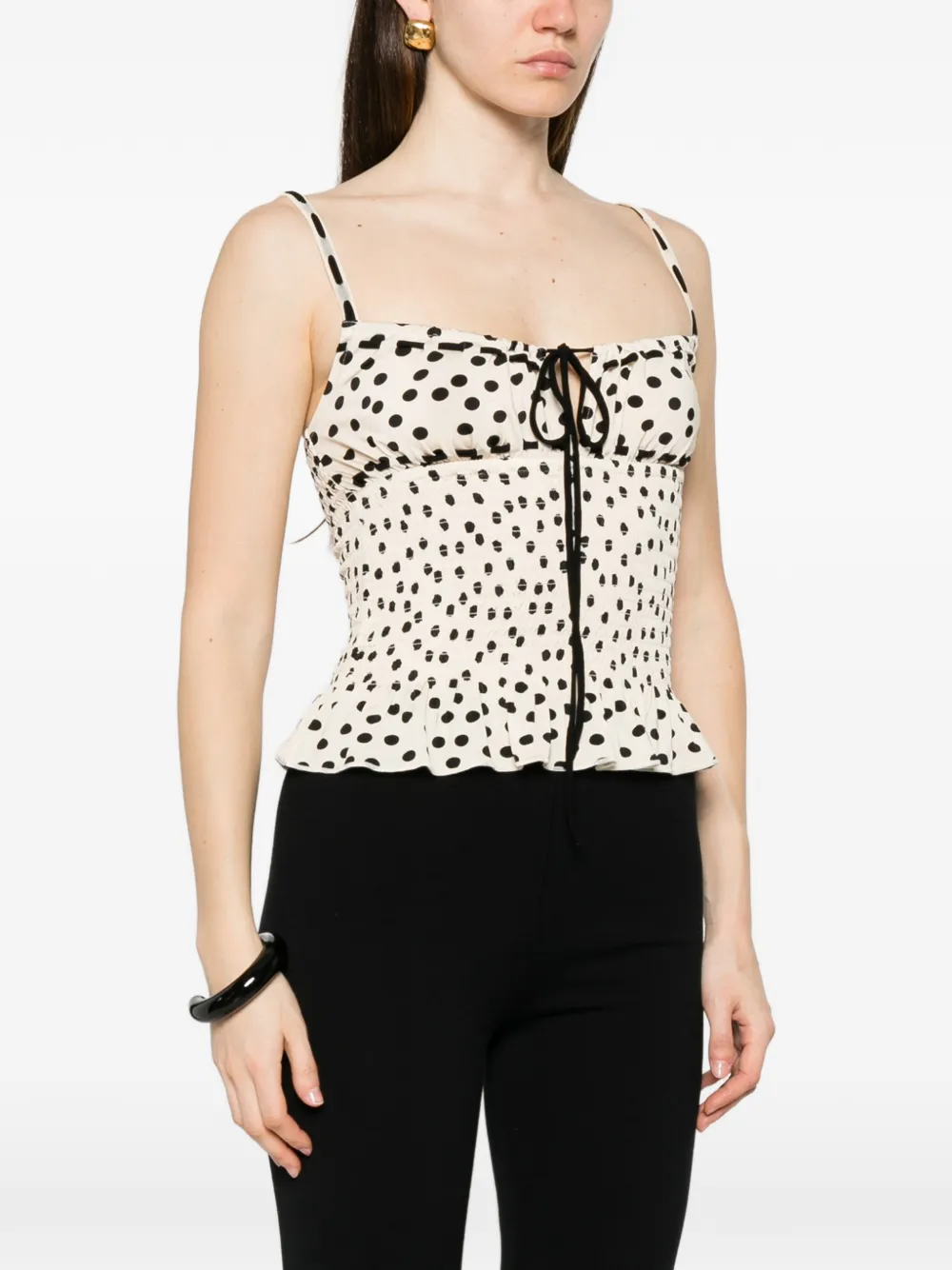 Leslie Amon polka-dot shirred top - thumbnail 3 of 5