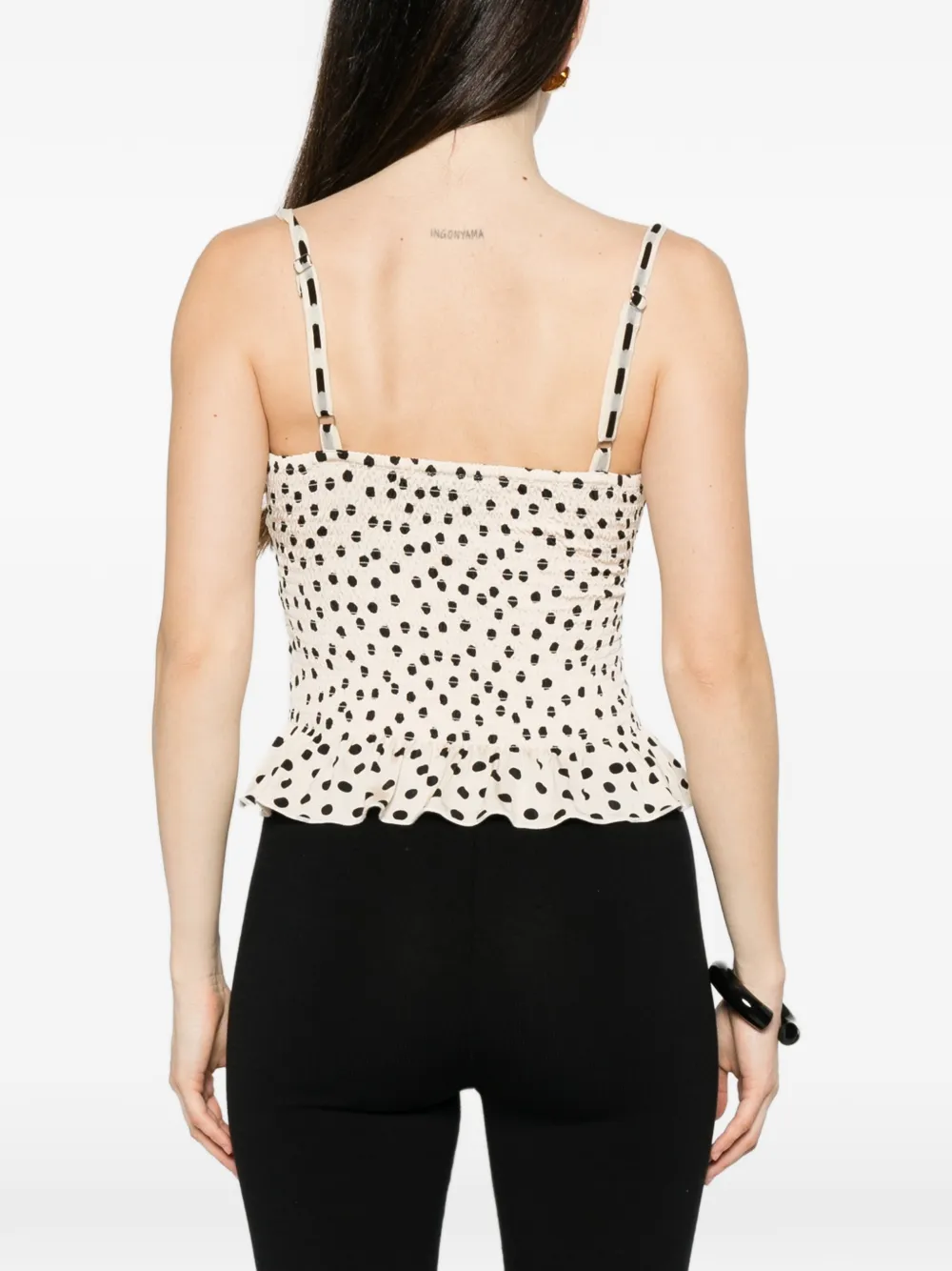 Leslie Amon polka-dot shirred top - thumbnail 4 of 5