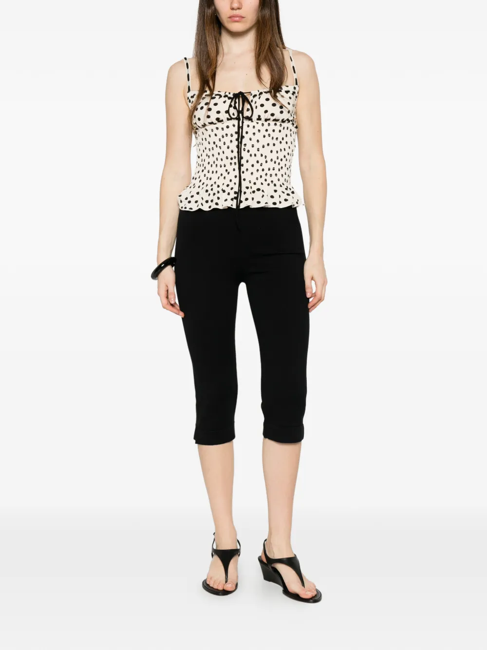 Leslie Amon polka-dot shirred top - thumbnail 2 of 5