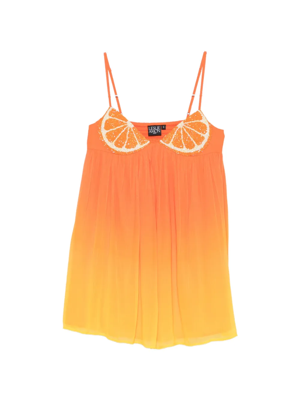 Leslie Amon sequin-embellished ombre mini dress - Arancione