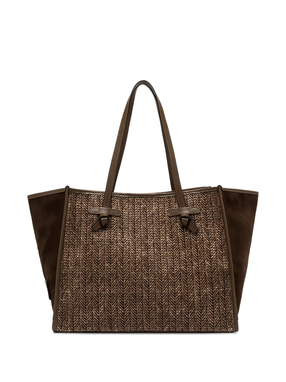 GIANNI CHIARINI Marcella woven-effect tote bag - Bruin