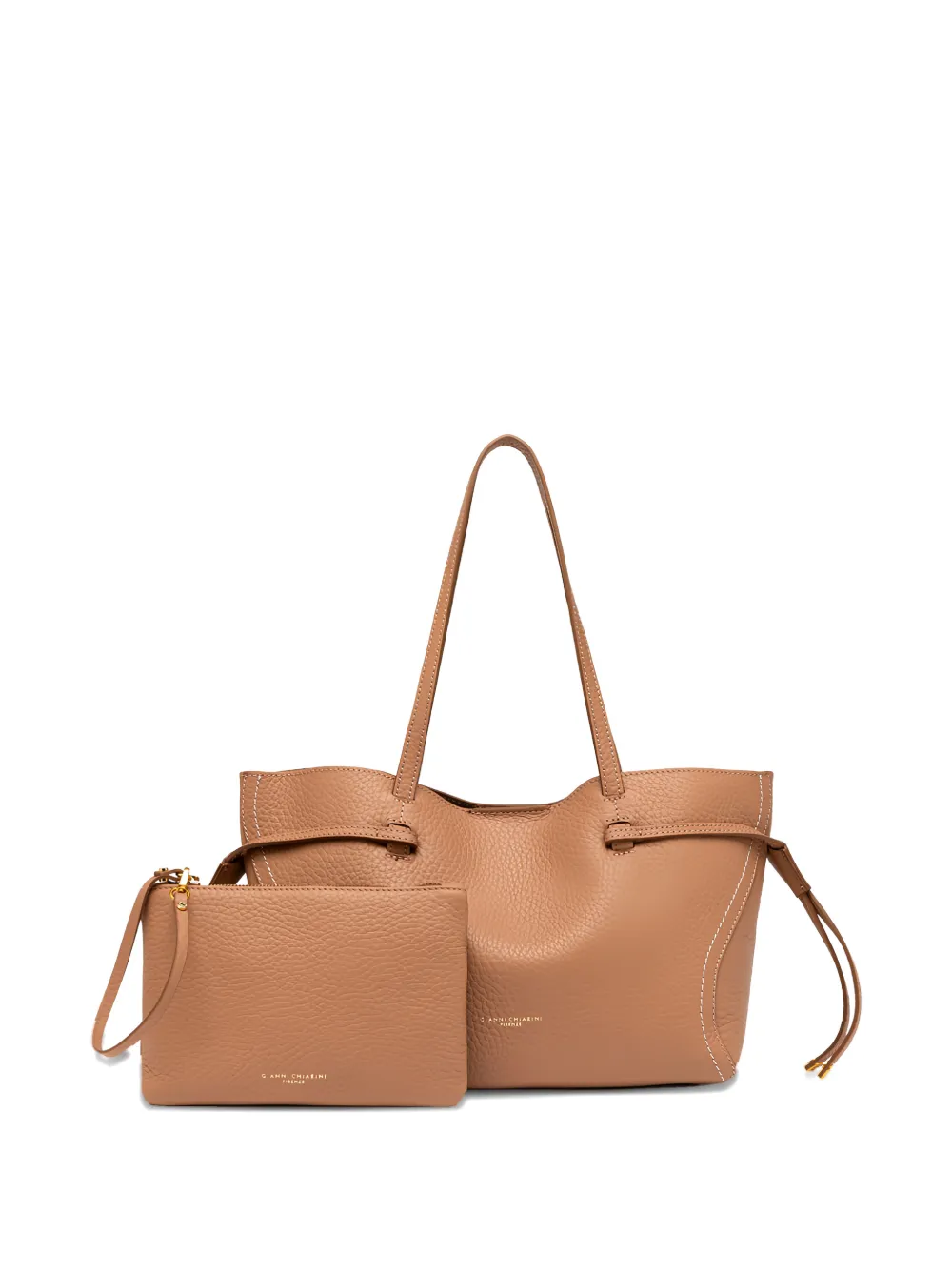 GIANNI CHIARINI Shopper met trekkoord en open bovenkant Beige