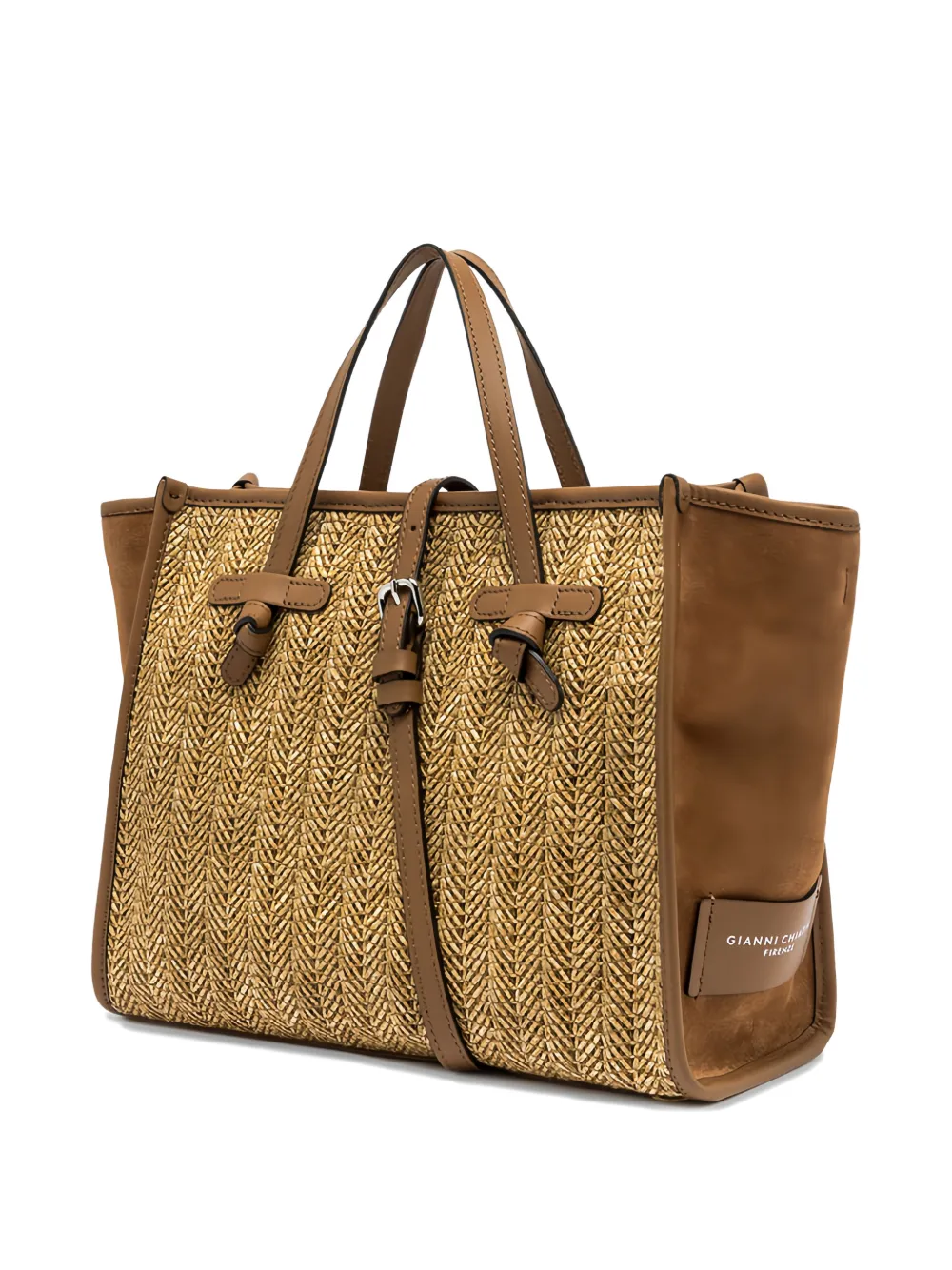 GIANNI CHIARINI Miss Marcella 32 woven shoulder bag - Bruin