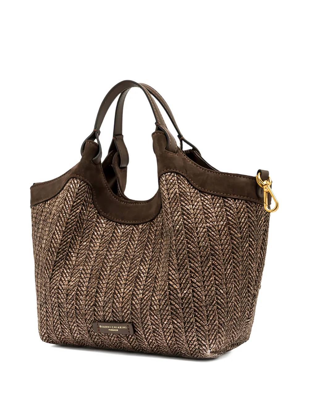 GIANNI CHIARINI Dua woven shoulder bag - Bruin