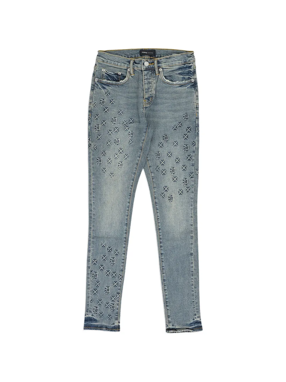 Purple Brand logo-patch jeans - Blau