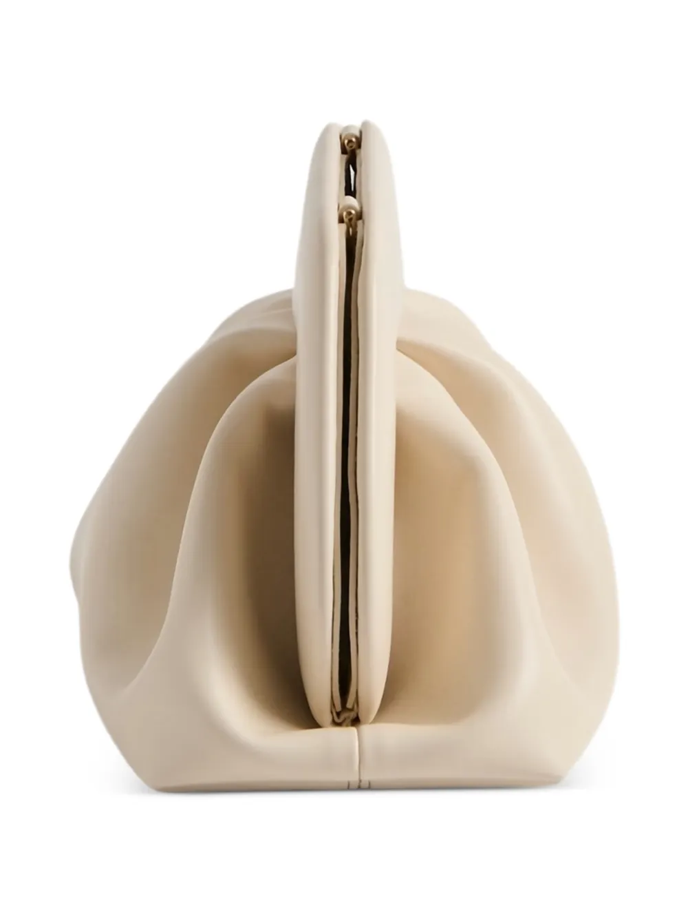  Themoirè Medium Bios Gathered Clutch Bag - Neutrals 