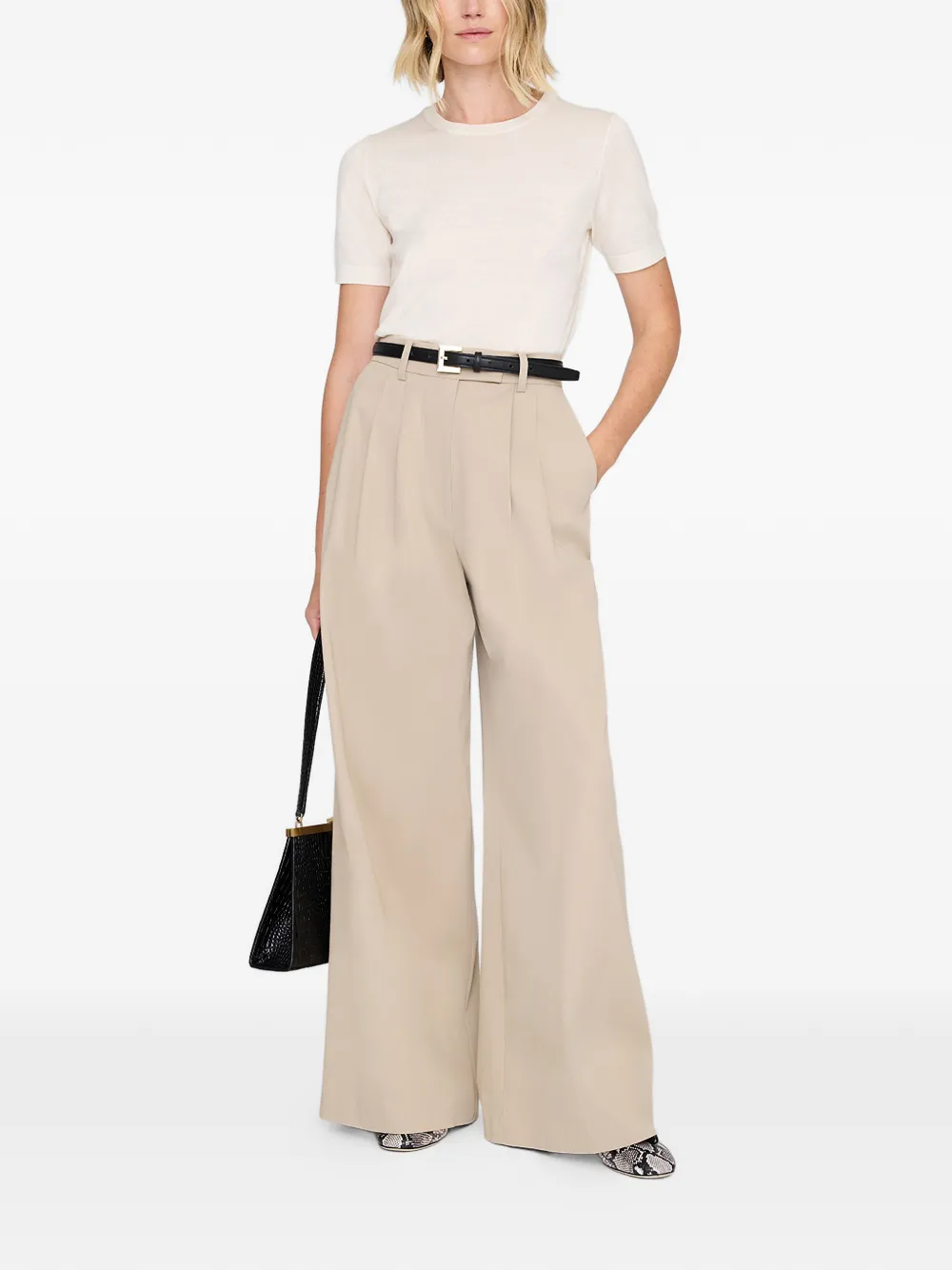 ANINE BING Lou plooibroek Beige