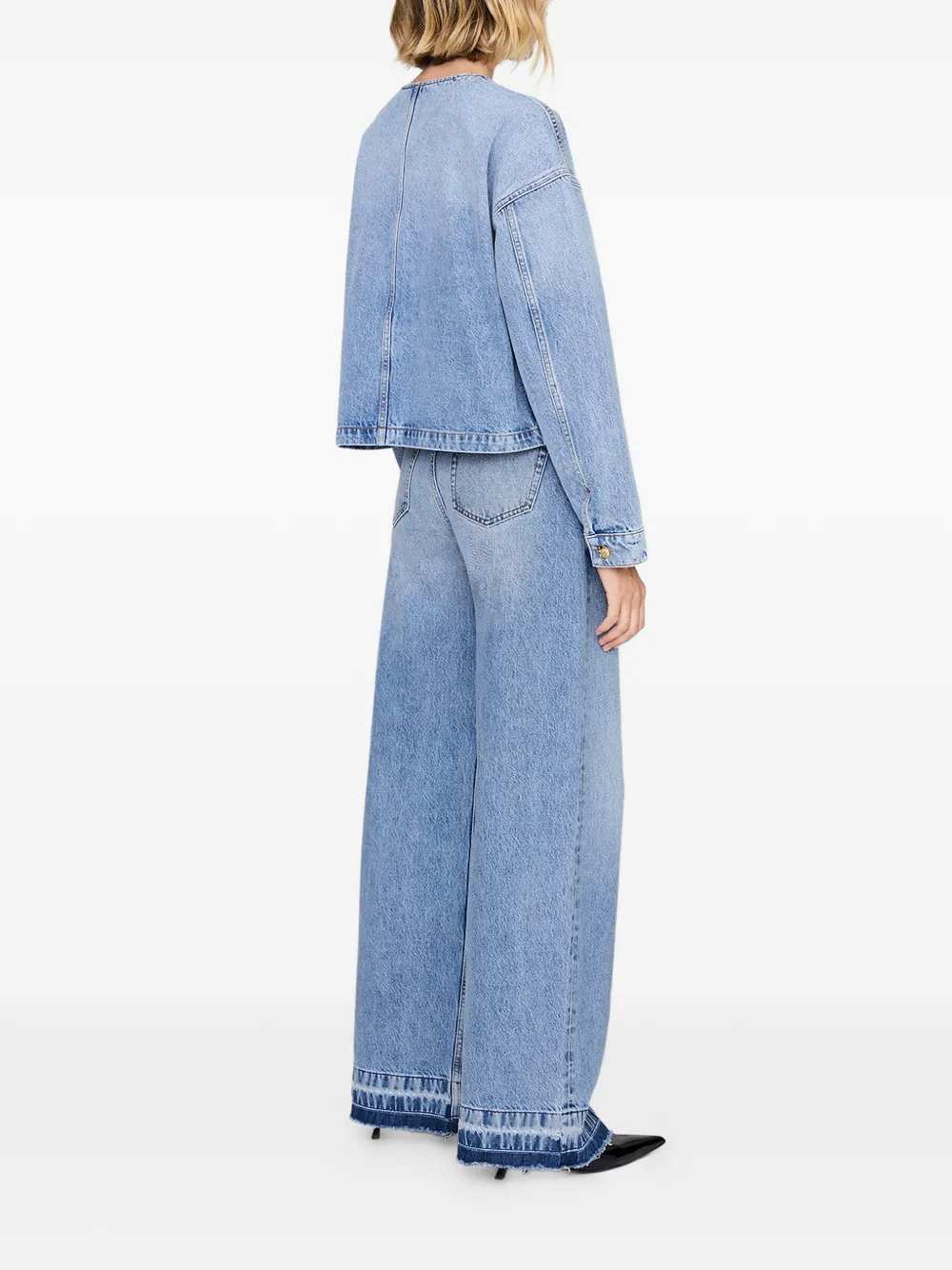 Anine Bing Buttoned Pocket Jacket - Blue 