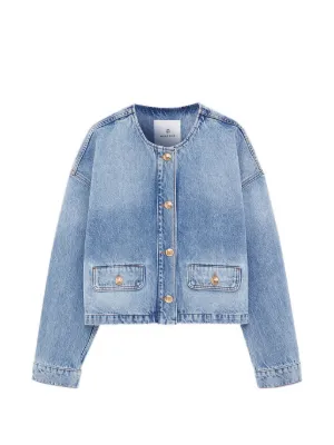 Alexander Wang エンボスロゴ デニムジャケット | ブルー | FARFETCH JP