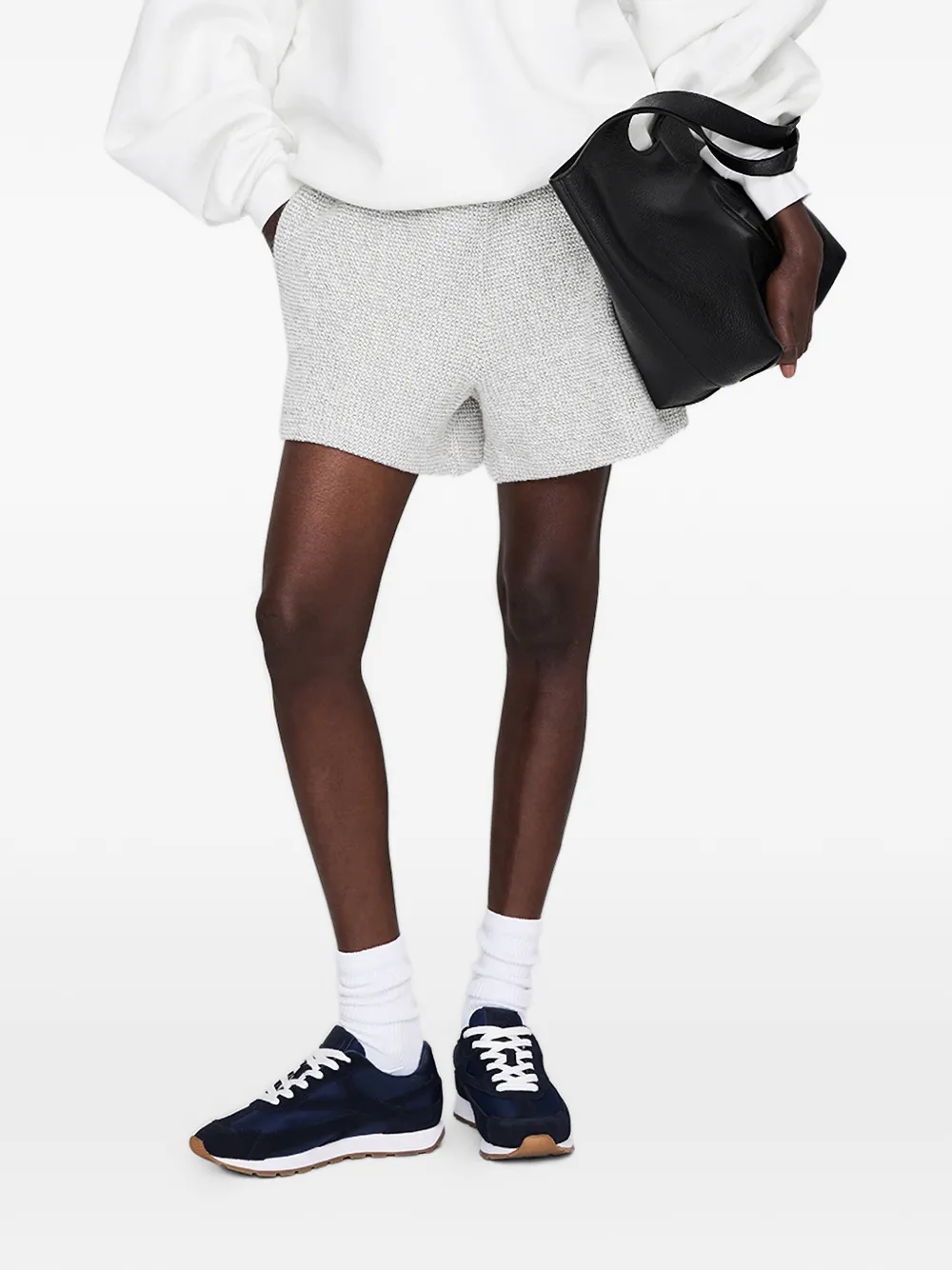 ANINE BING Shorts Kam con monogramma - Grigio