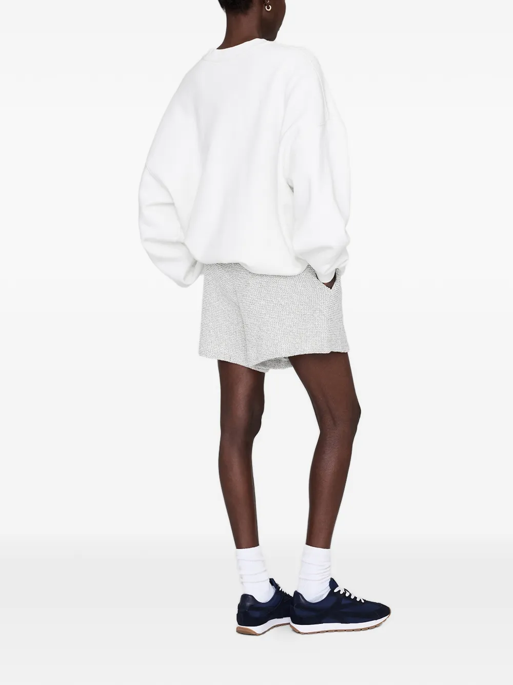  Anine Bing Kam Framed Monogram Shorts - Grey 
