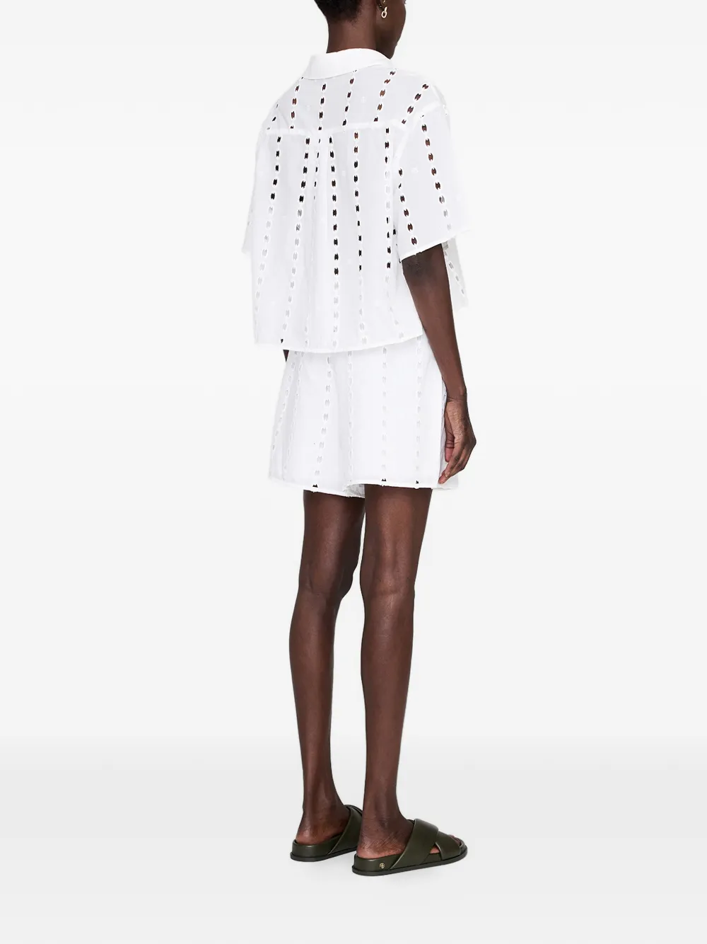 ANINE BING Kam shorts met ringlets Wit