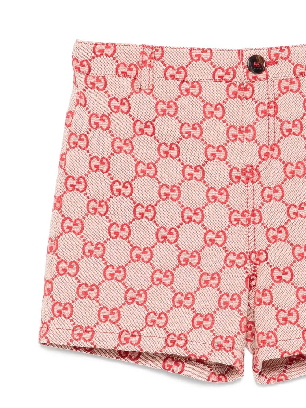  Gucci Kids Logo Pattern Shorts - Red 