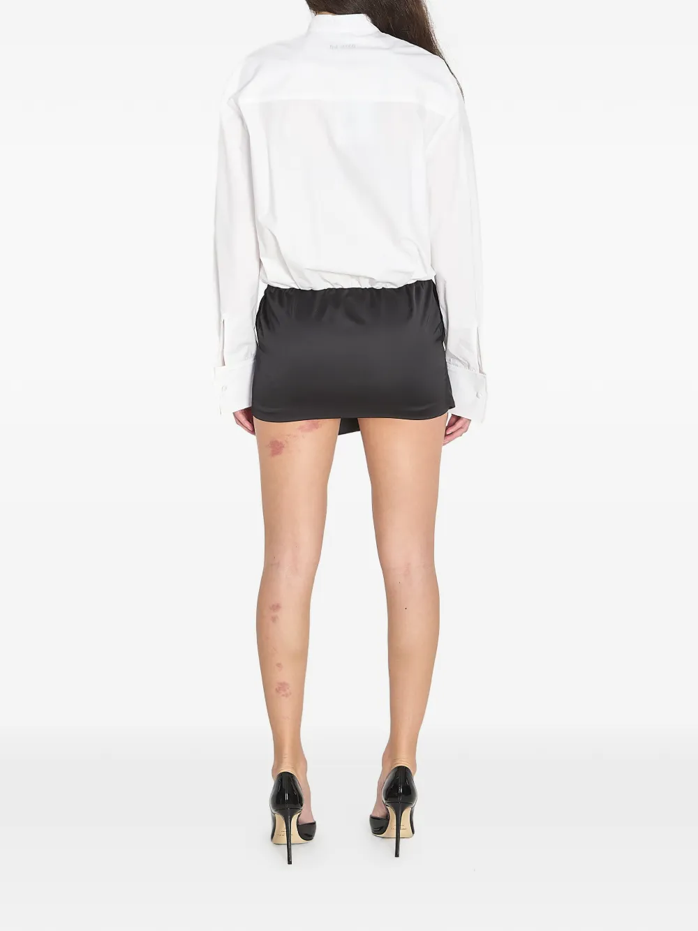The Attico Gedrapeerde mini-jurk met strik Wit