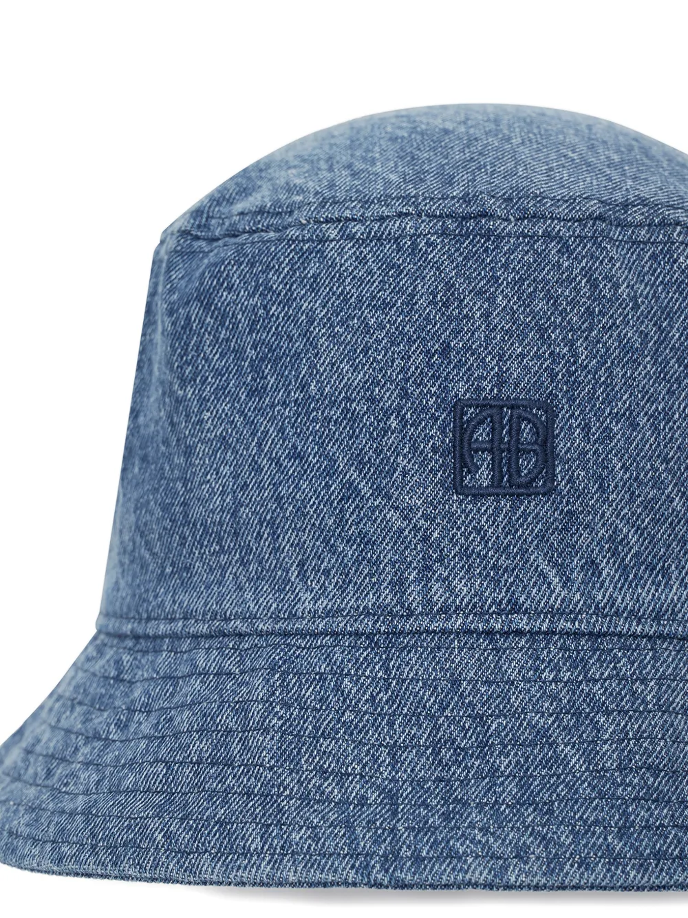ANINE BING shadow blue logo bucket hat - Blauw