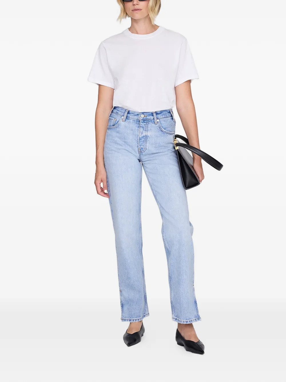  Anine Bing Roy Side Slit Straight-leg Jeans - Blue 