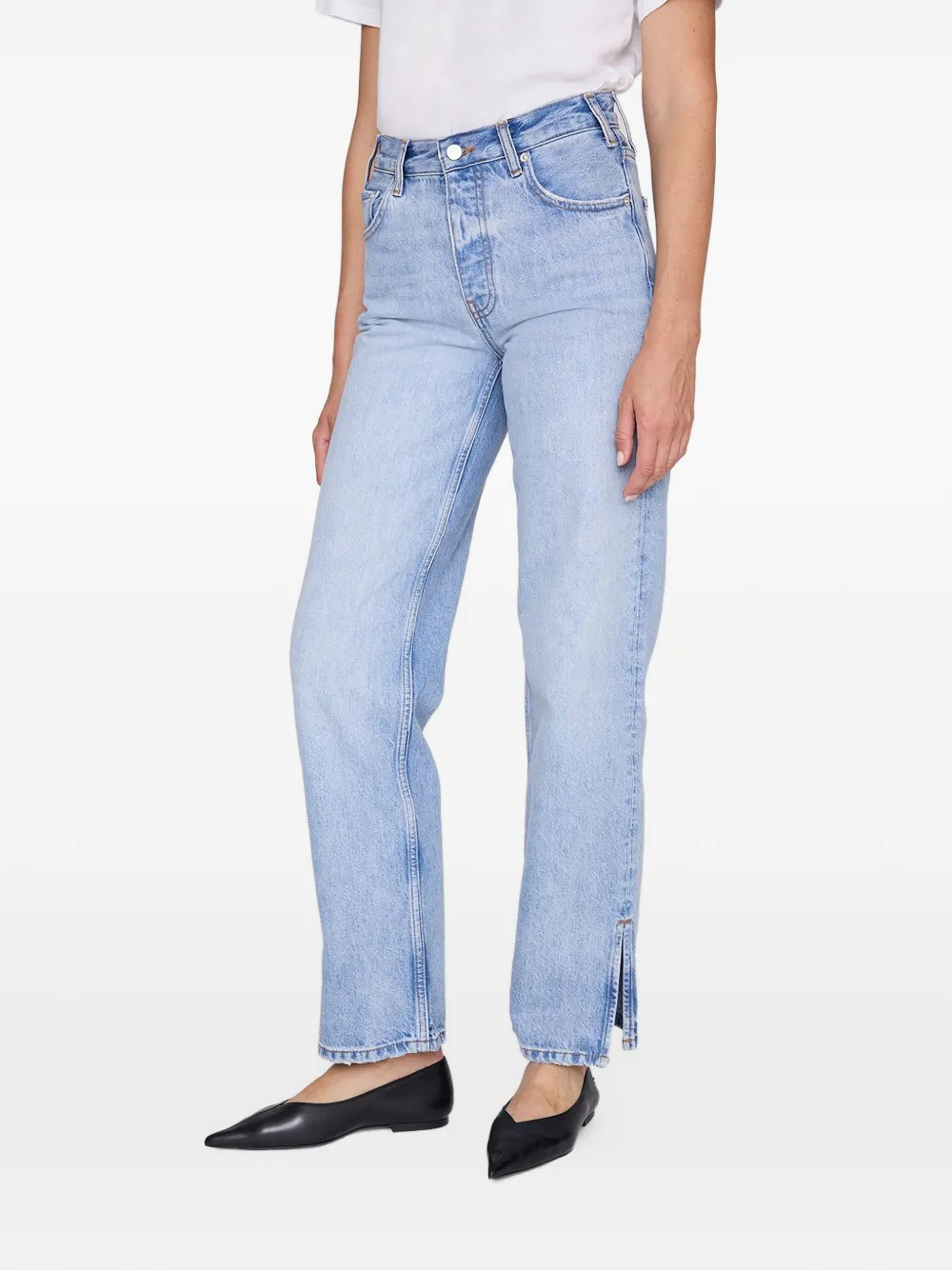 ANINE BING Roy straight jeans met zijsplit Blauw