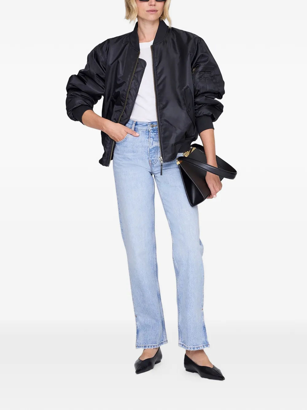  Anine Bing Roy Side Slit Straight-leg Jeans - Blue 