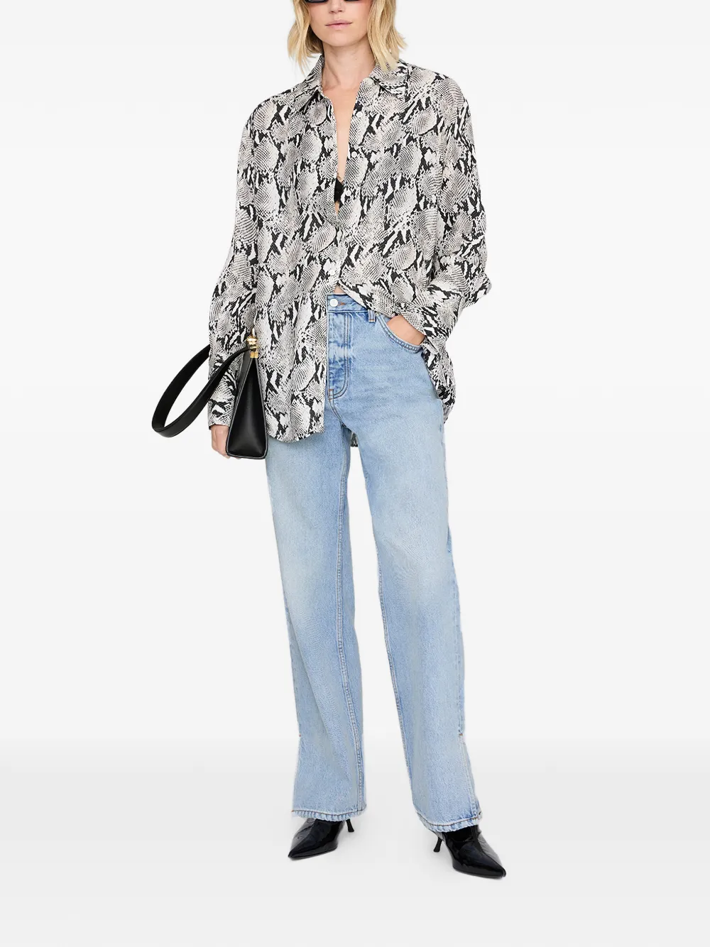 ANINE BING python bridget shirt - Wit