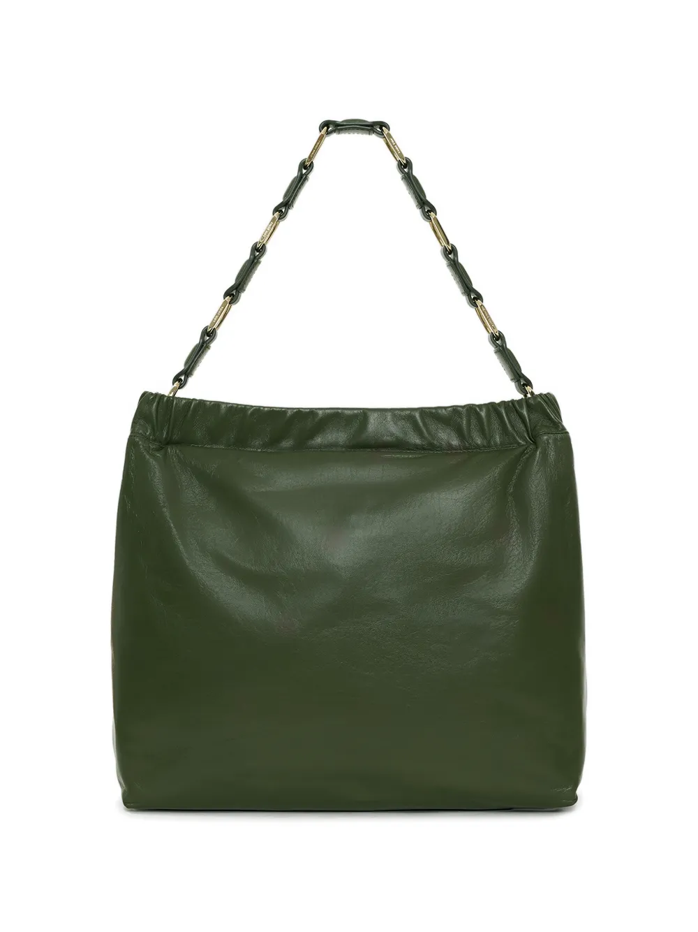 ANINE BING Kate schoudertas met reliëf en ketting Groen