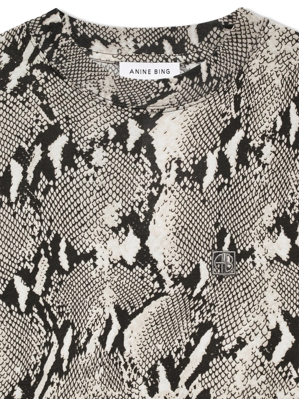 ANINE BING T-shirt met python-effect Grijs