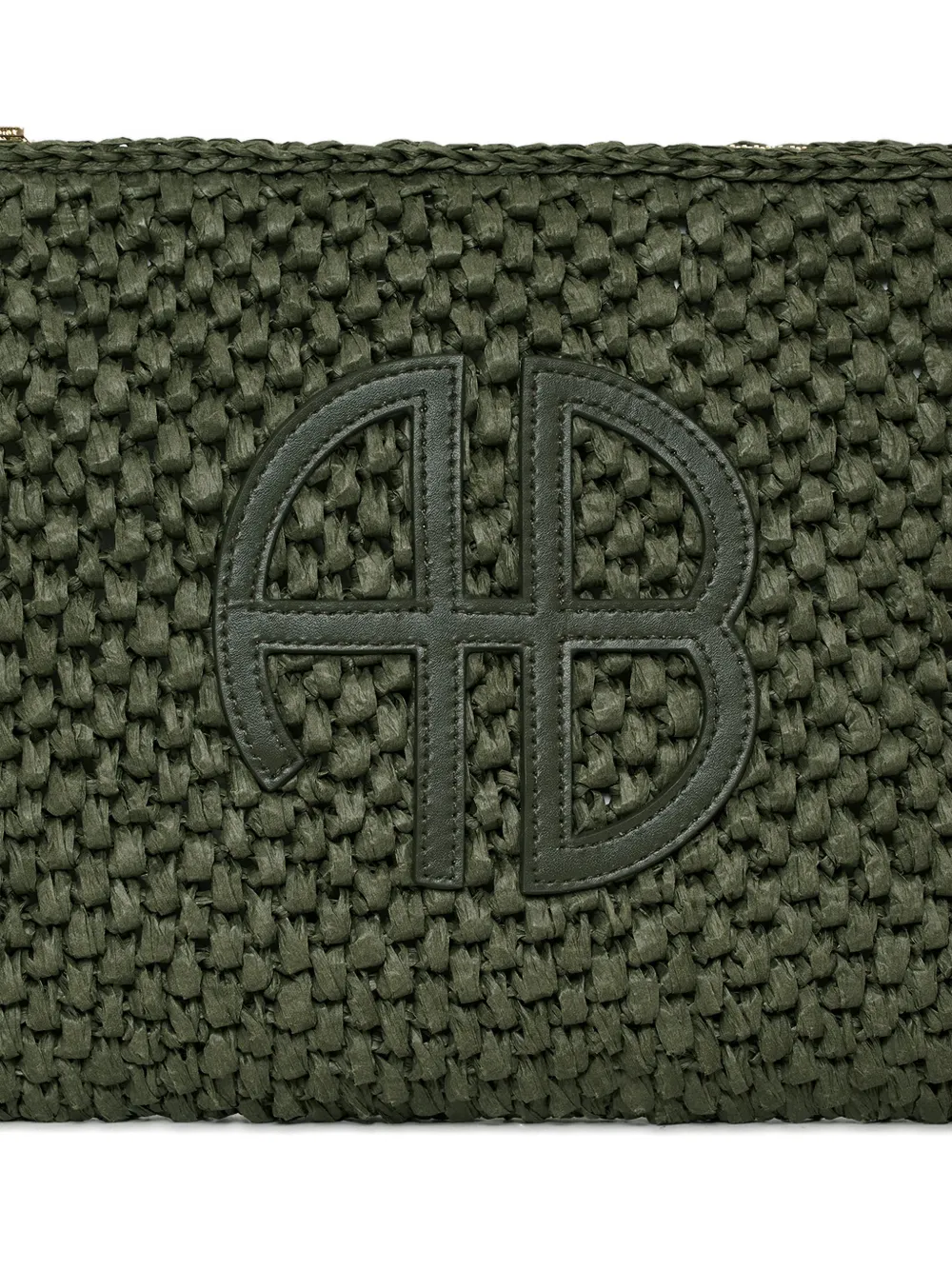 ANINE BING Geweven buidel met logo Groen