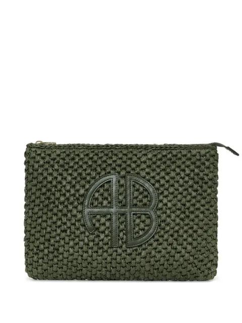 ANINE BING woven logo pouch