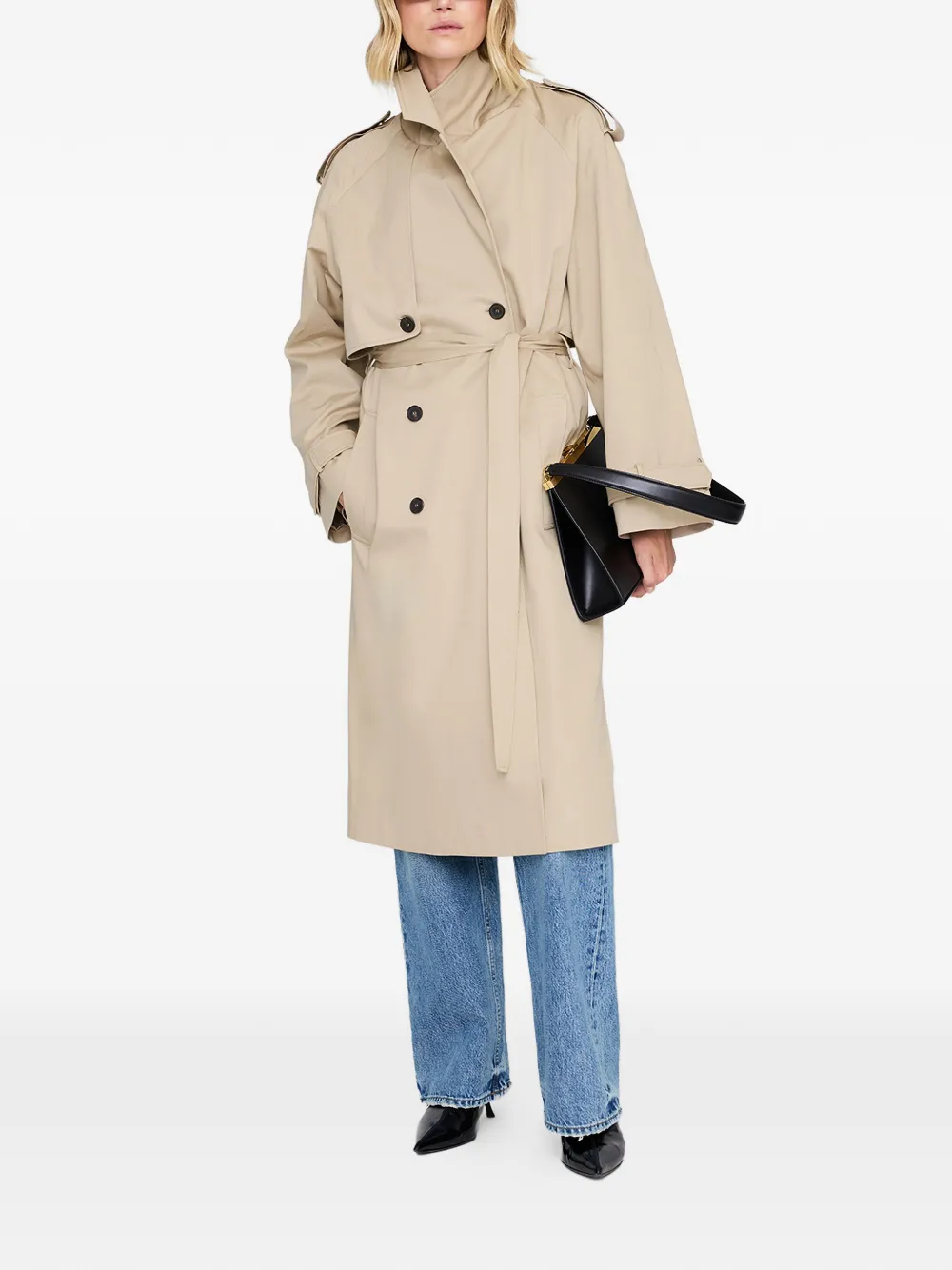  Anine Bing Maxi Double-breasted Trench - Neutrals 