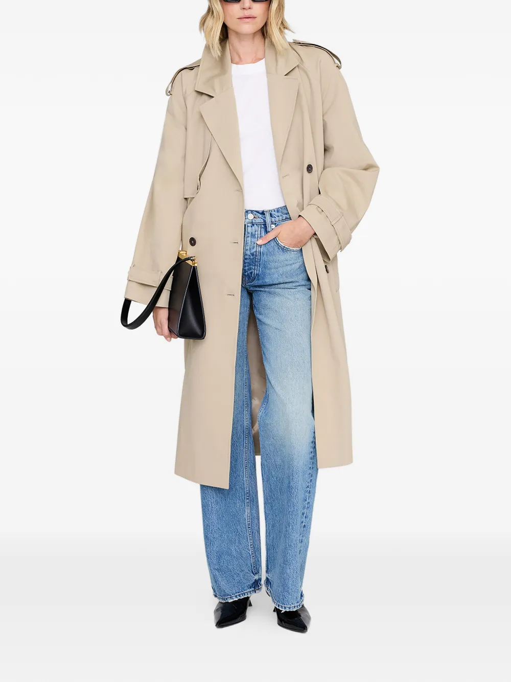 Anine Bing Maxi Double-breasted Trench - Neutrals 