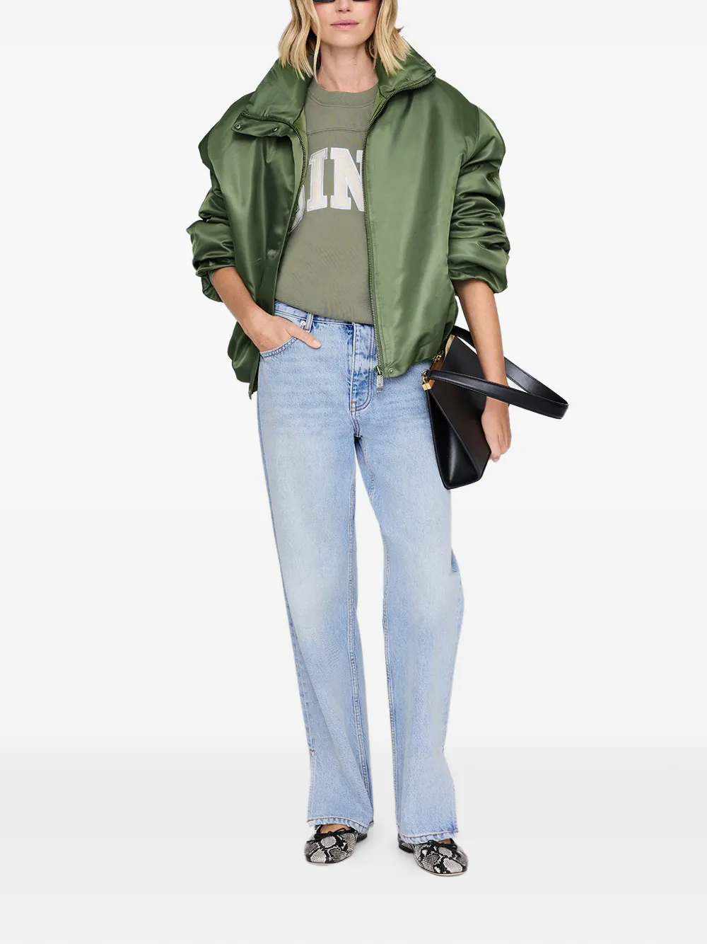 ANINE BING Sweater met applicatie Groen