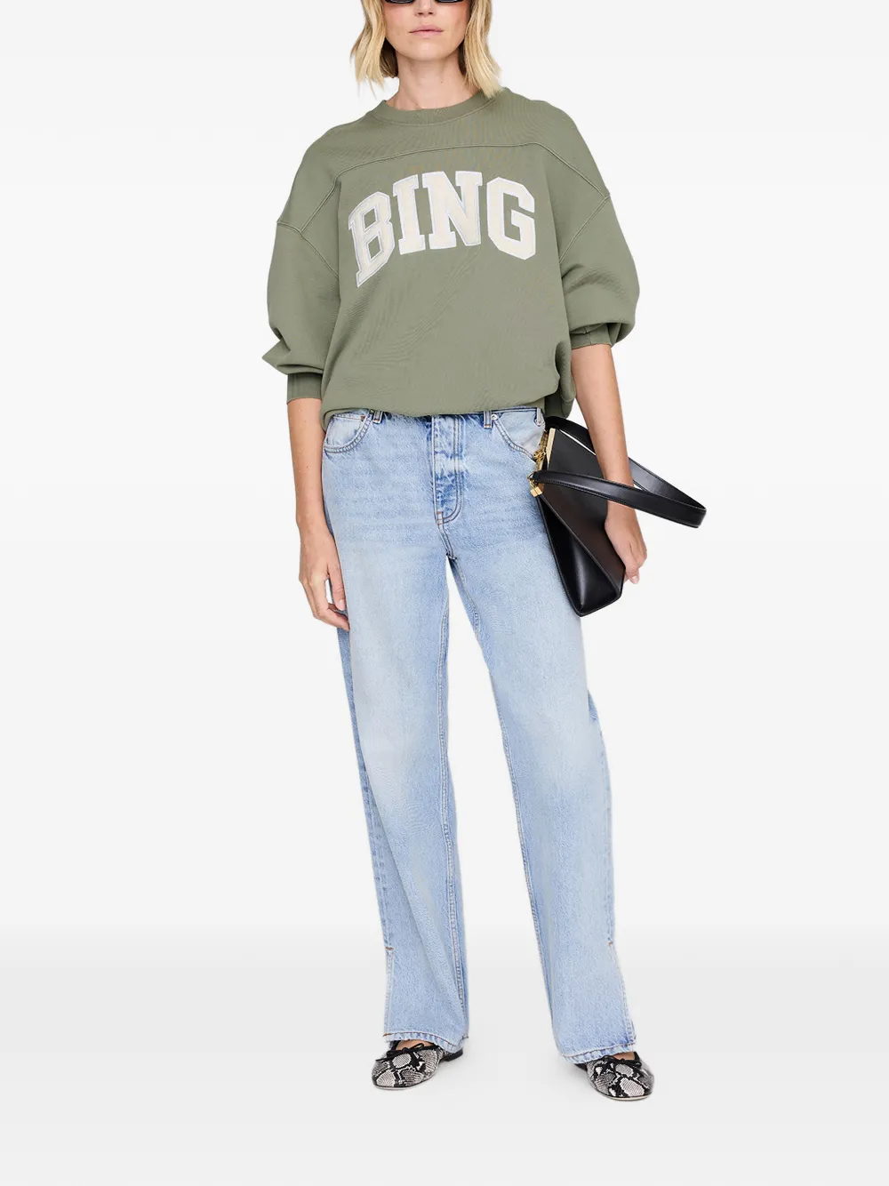 ANINE BING Sweater met applicatie Groen