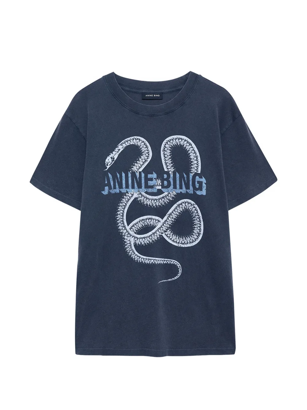 ANINE BING snake lili T-shirt - Blu