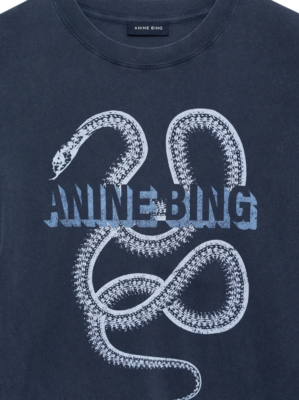 ANINE BING Snake Lili T-shirt | Blue | FARFETCH