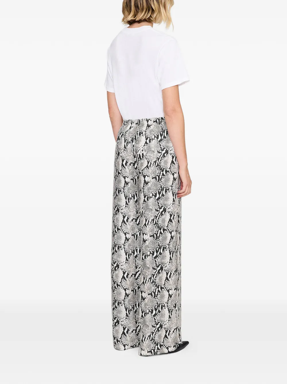 ANINE BING Roslin broek met pythonprint Beige