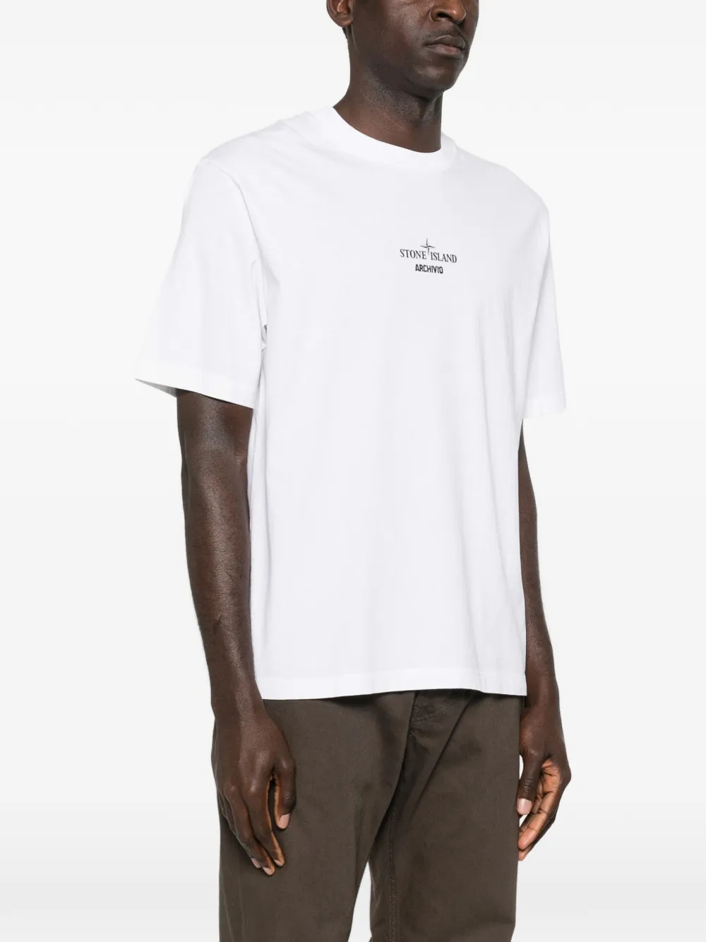 Stone Island T-shirt met logoprint Wit