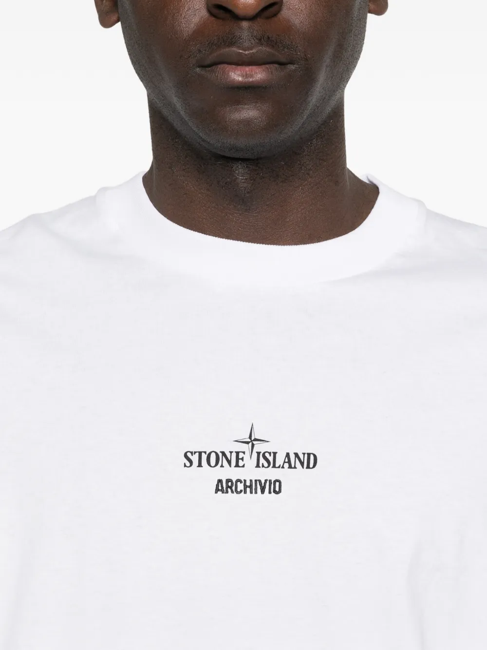 Stone Island T-shirt met logoprint Wit