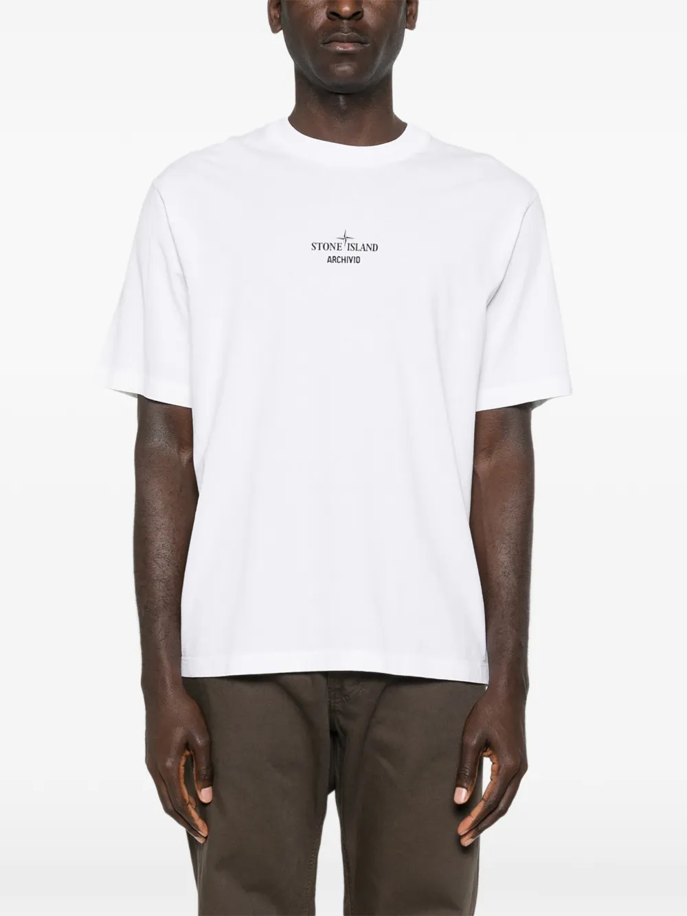 Stone Island T-shirt met logoprint Wit