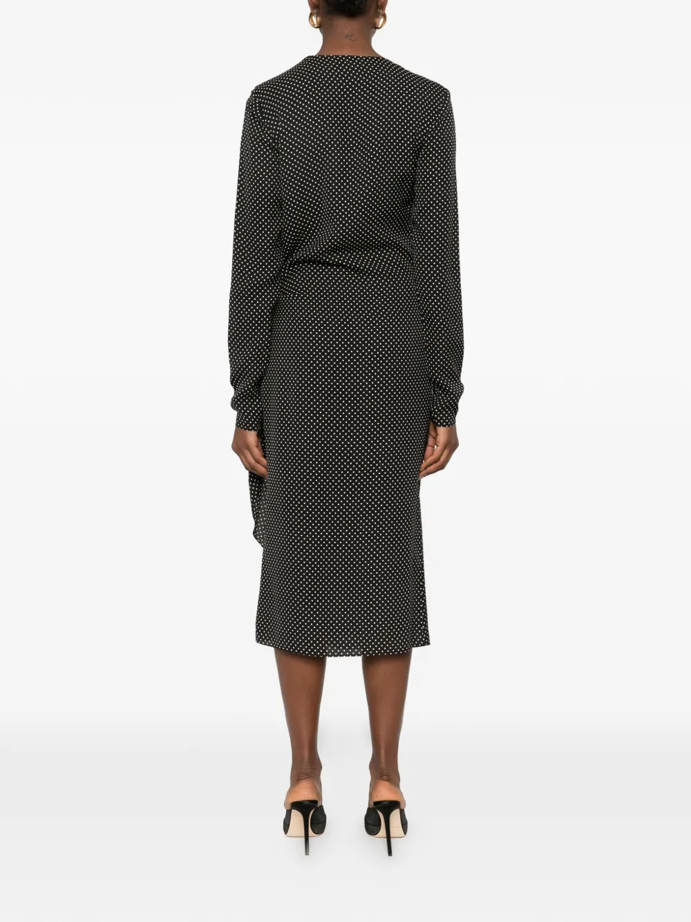 TOM FORD Midi-jurk met stippen Zwart
