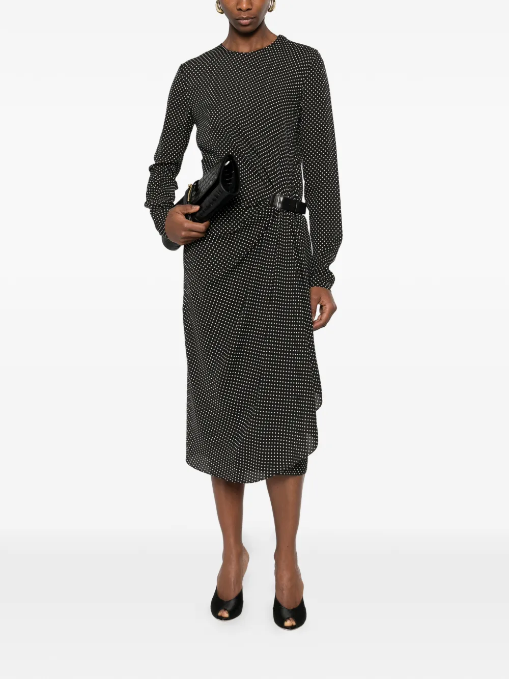 TOM FORD Midi-jurk met stippen Zwart