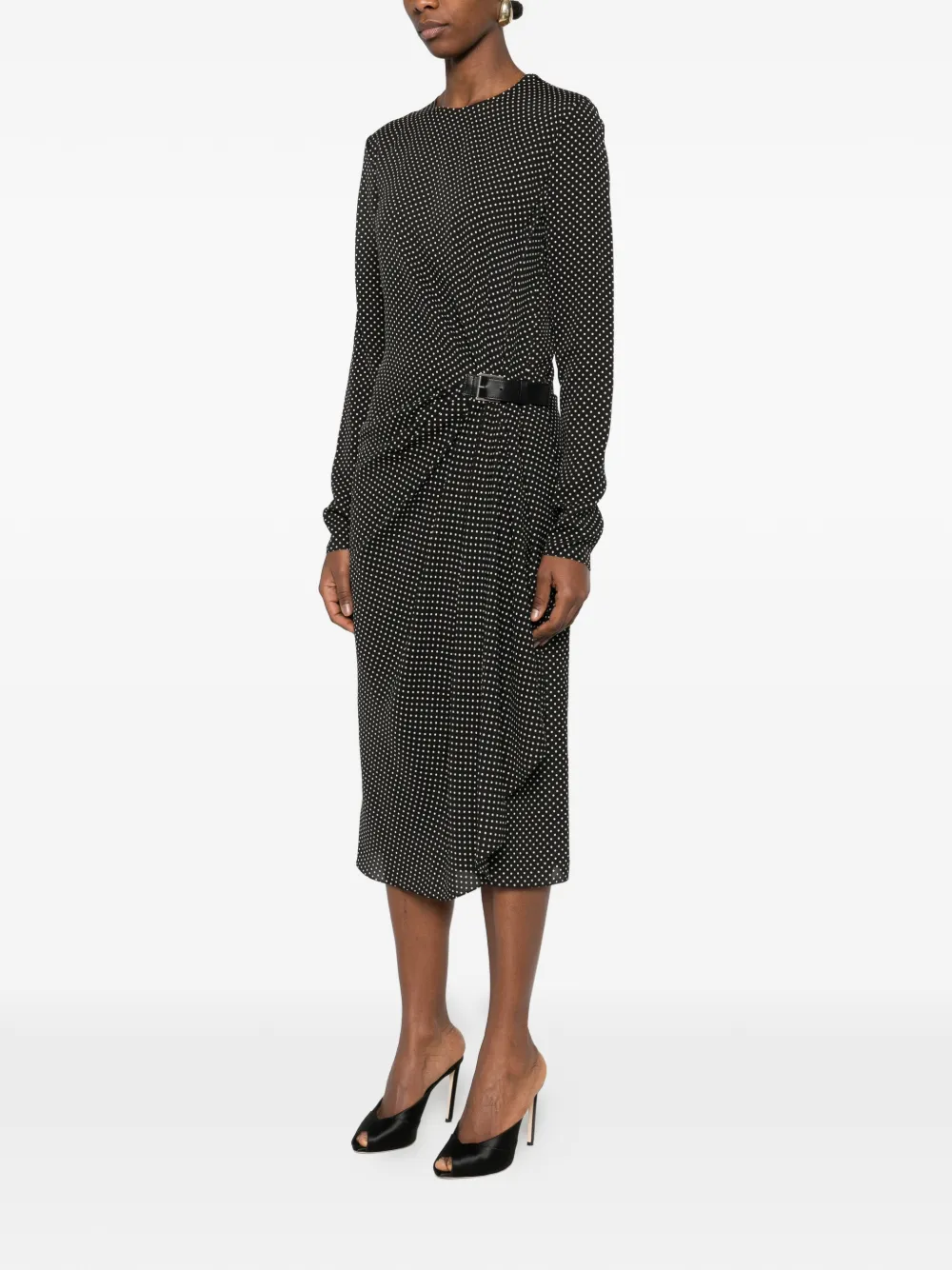 TOM FORD Midi-jurk met stippen Zwart