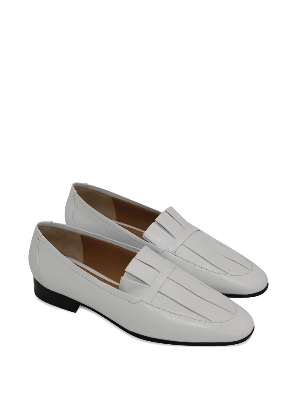 The Row Pre-Owned Adam pleat leather moccasin - Bianco