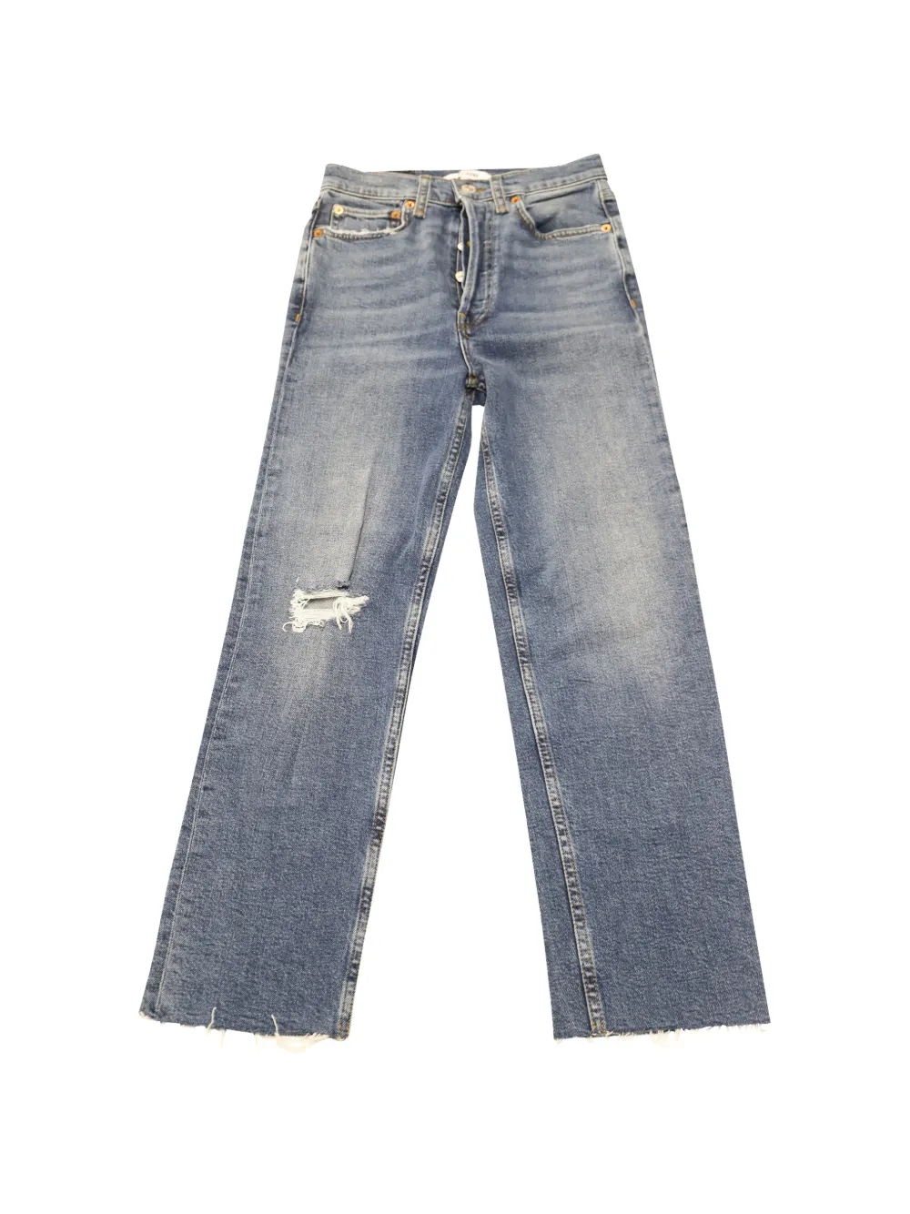 RE/DONE distressed five-pocket jeans - Blu