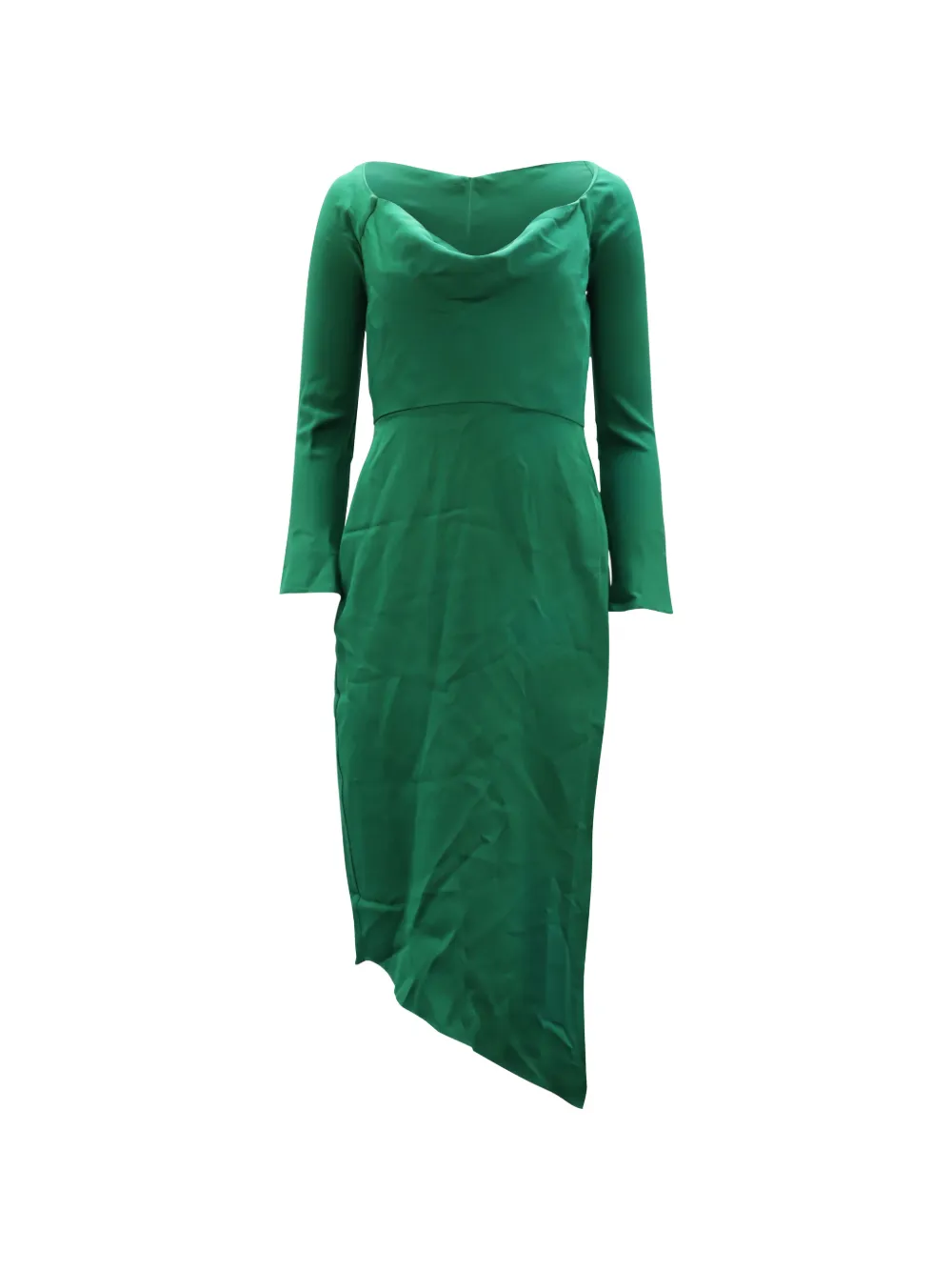 Michelle Mason cowl-neck asymmetrical midi dress - Verde