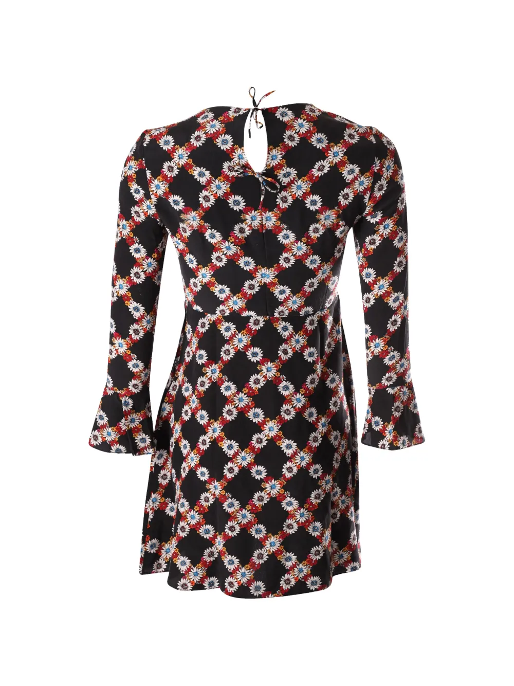 SANDRO floral-print round-neck dress - Zwart